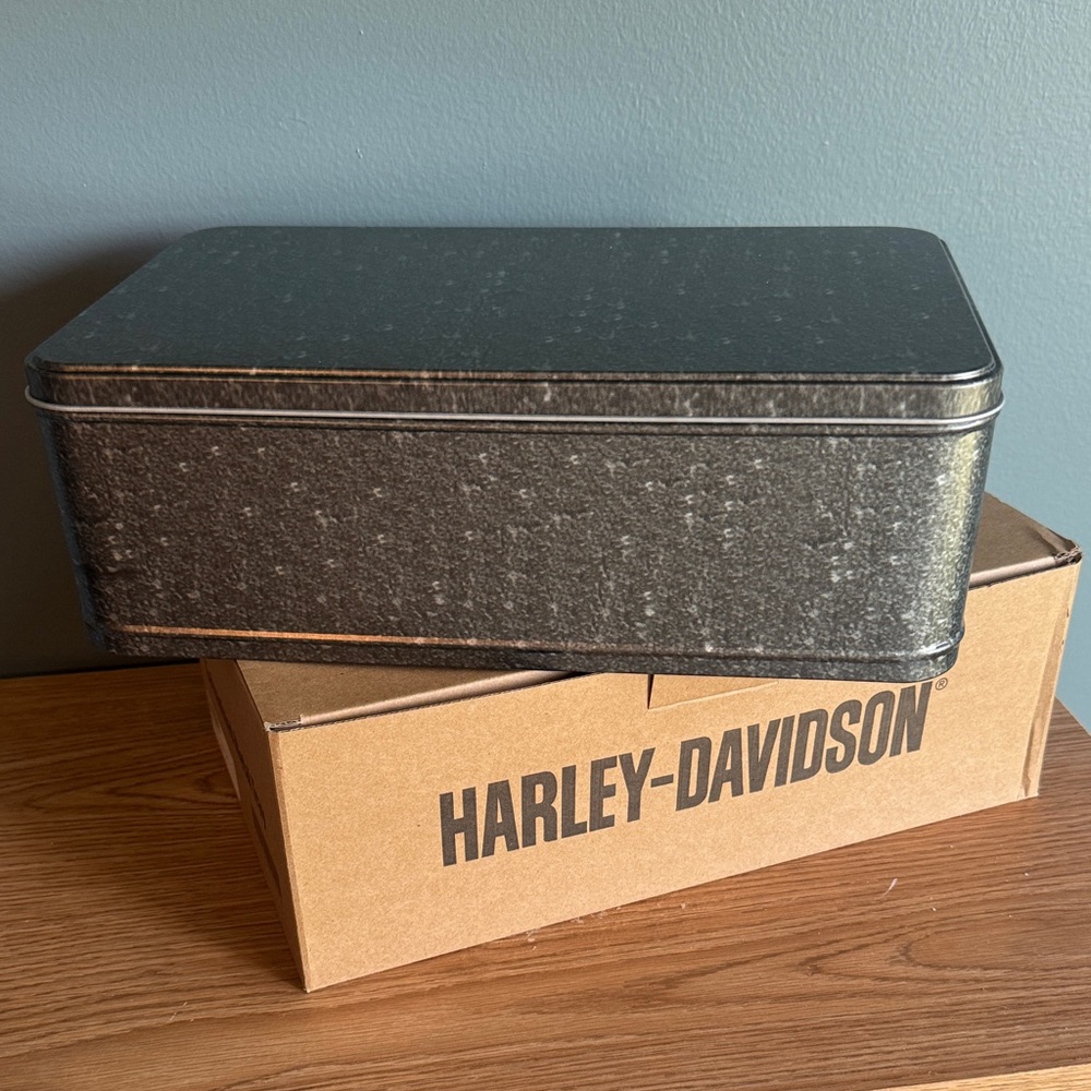 Harley-Davidson Black Metal Storage Box with removable sectional stations NEW